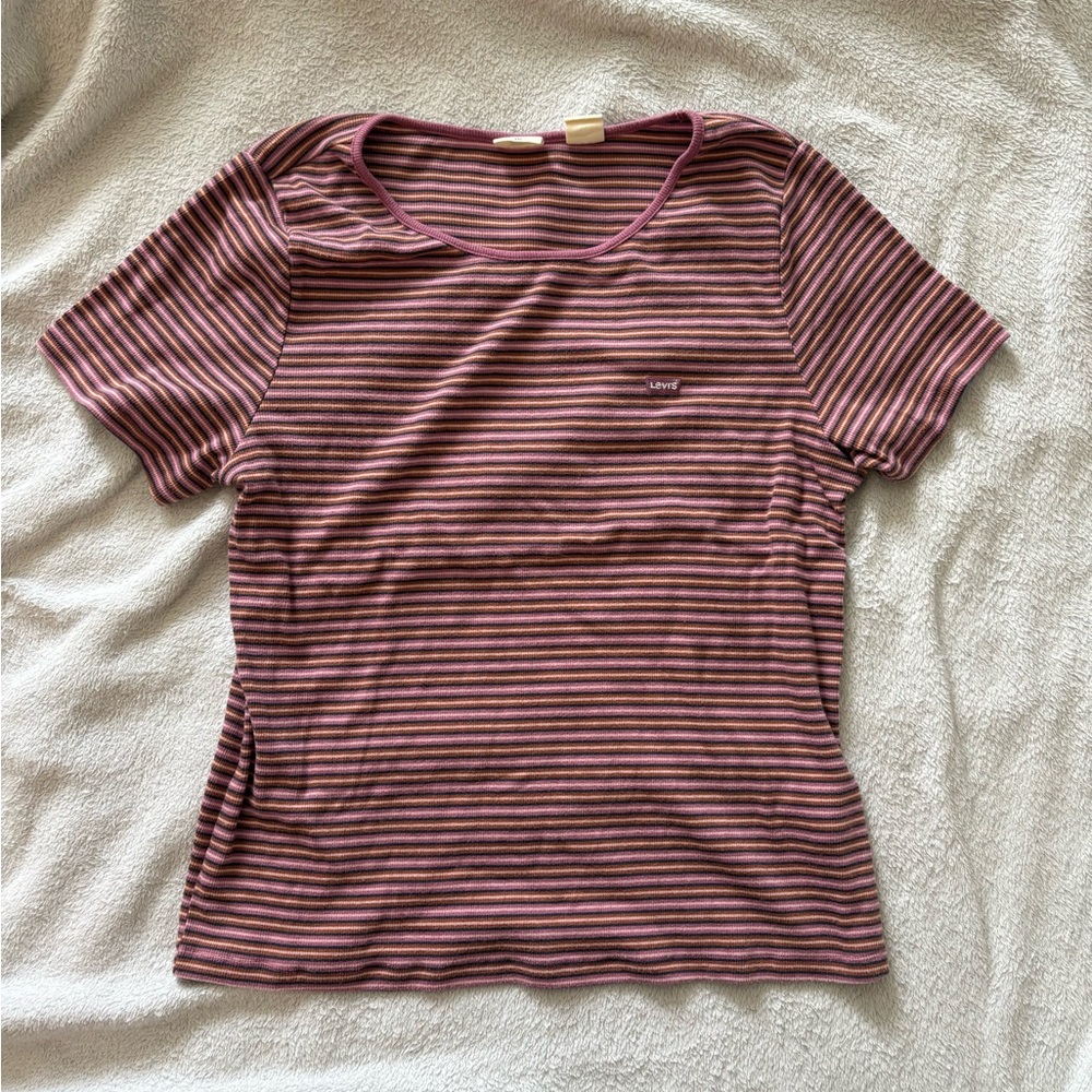 Levi's Striped Ribbed Short Sleeve Tee